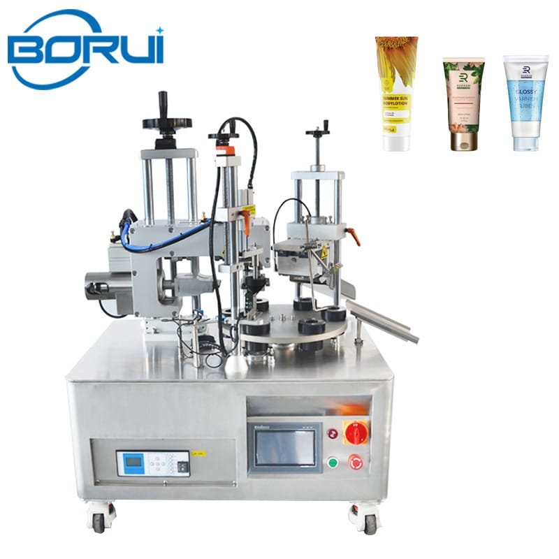 Turntable plastic tube sealing machine